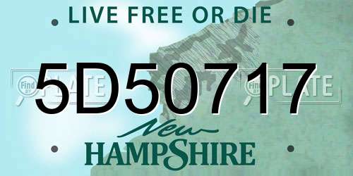 5D50717 New Hampshire License Plate