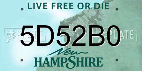 5D52B0 New Hampshire License Plate