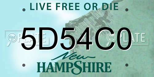 5D54C0 New Hampshire License Plate