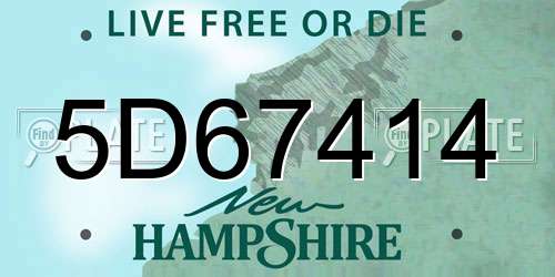 5D67414 New Hampshire License Plate
