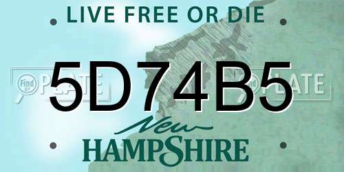 5D74B5 New Hampshire License Plate
