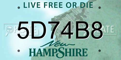 5D74B8 New Hampshire License Plate