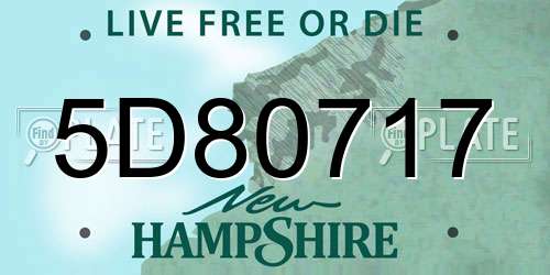 5D80717 New Hampshire License Plate