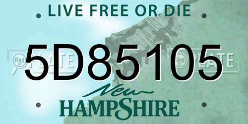 5D85105 New Hampshire License Plate