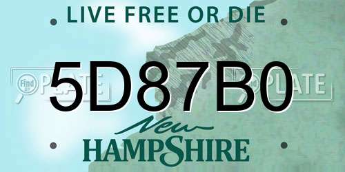 5D87B0 New Hampshire License Plate