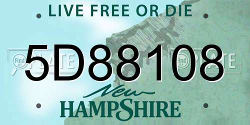 5D88108 New Hampshire License Plate