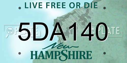 5DA140 New Hampshire License Plate