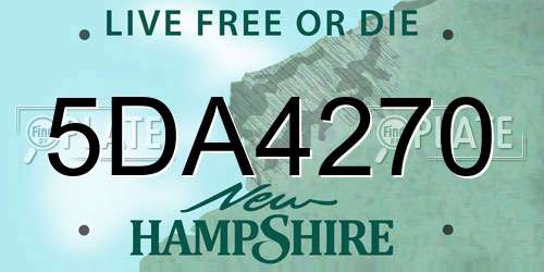 5DA4270 New Hampshire License Plate
