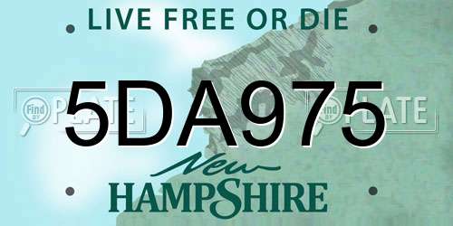 5DA975 New Hampshire License Plate