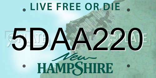 5DAA220 New Hampshire License Plate