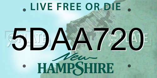 5DAA720 New Hampshire License Plate