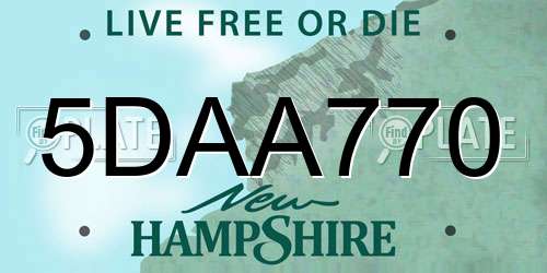 5DAA770 New Hampshire License Plate
