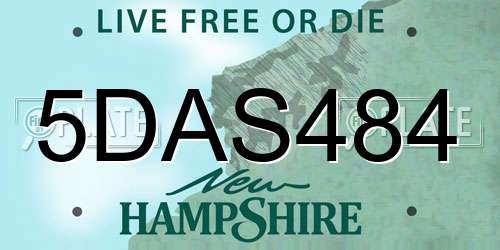 5DAS484 New Hampshire License Plate