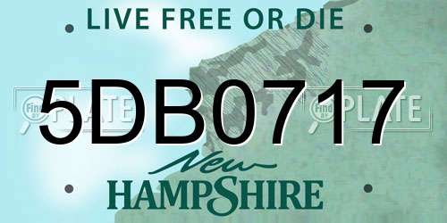 5DB0717 New Hampshire License Plate