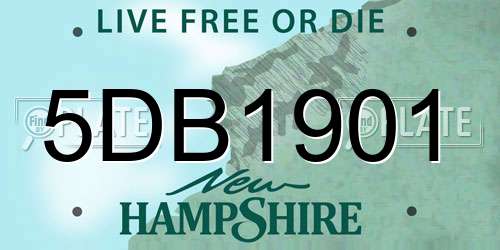 5DB1901 New Hampshire License Plate