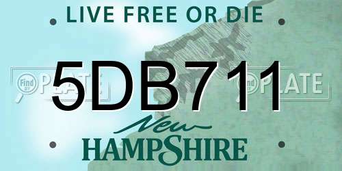 5DB711 New Hampshire License Plate