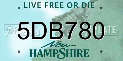 5DB780 New Hampshire License Plate