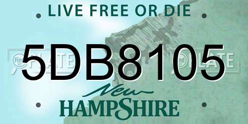 5DB8105 New Hampshire License Plate