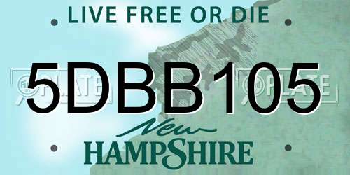 5DBB105 New Hampshire License Plate