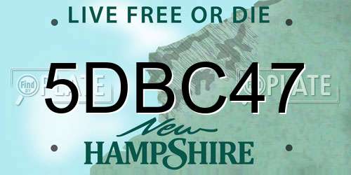 5DBC47 New Hampshire License Plate