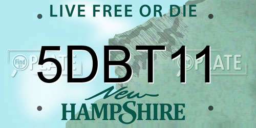 5DBT11 New Hampshire License Plate