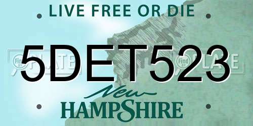 5DET523 New Hampshire License Plate