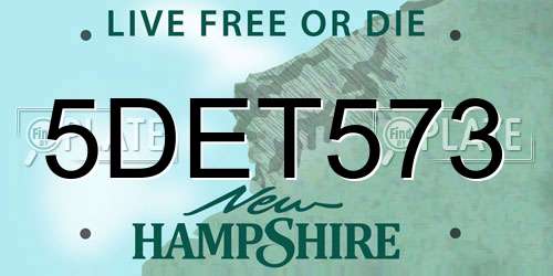 5DET573 New Hampshire License Plate