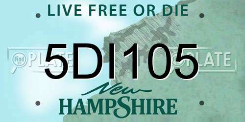 5DI105 New Hampshire License Plate