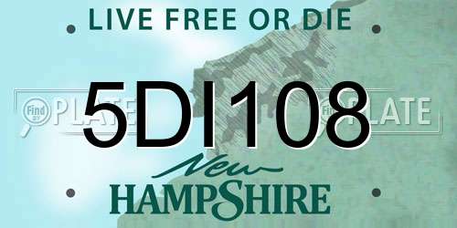 5DI108 New Hampshire License Plate