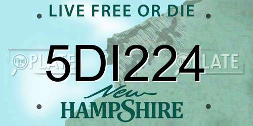 5DI224 New Hampshire License Plate