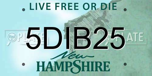 5DIB25 New Hampshire License Plate