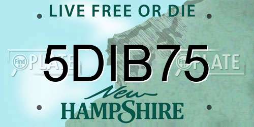 5DIB75 New Hampshire License Plate
