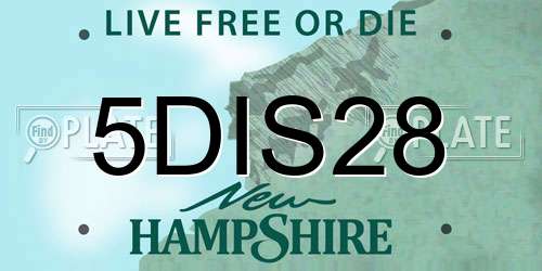 5DIS28 New Hampshire License Plate