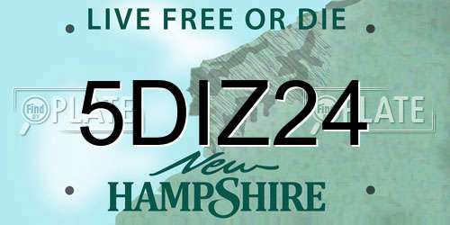 5DIZ24 New Hampshire License Plate