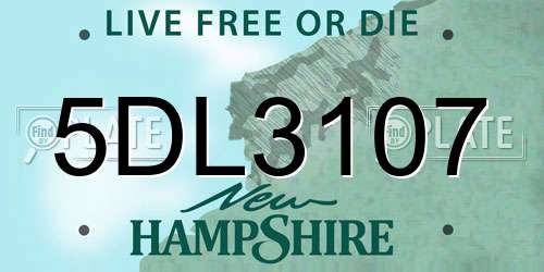 5DL3107 New Hampshire License Plate