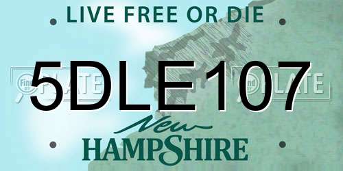 5DLE107 New Hampshire License Plate