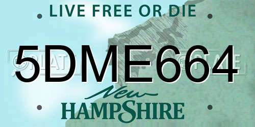 5DME664 New Hampshire License Plate
