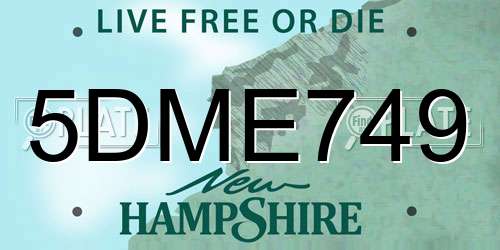 5DME749 New Hampshire License Plate