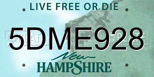 5DME928 New Hampshire License Plate