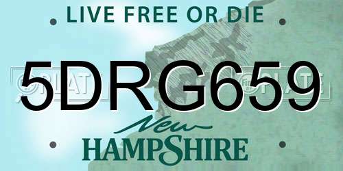 5DRG659 New Hampshire License Plate