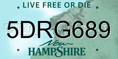 5DRG689 New Hampshire License Plate