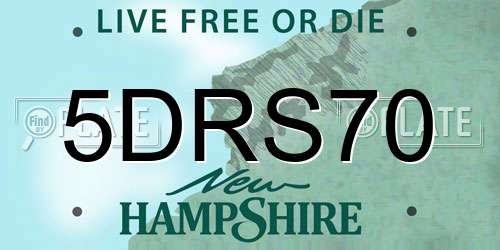 5DRS70 New Hampshire License Plate