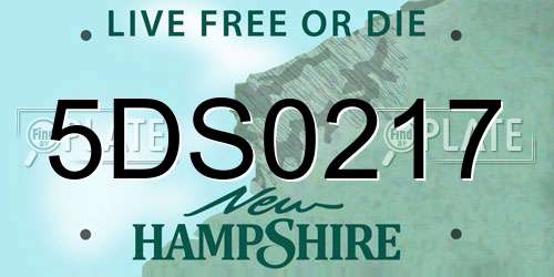 5DS0217 New Hampshire License Plate