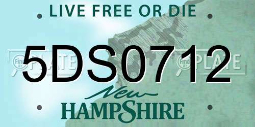 5DS0712 New Hampshire License Plate