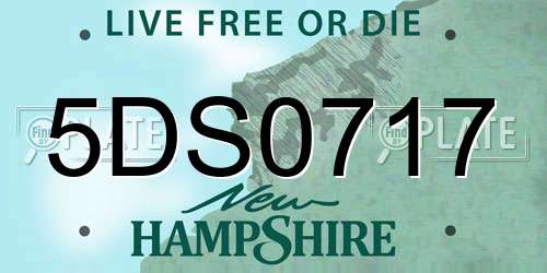 5DS0717 New Hampshire License Plate