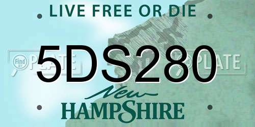 5DS280 New Hampshire License Plate