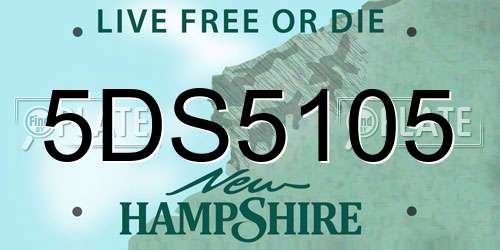 5DS5105 New Hampshire License Plate