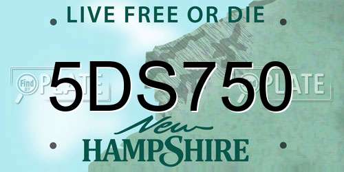 5DS750 New Hampshire License Plate