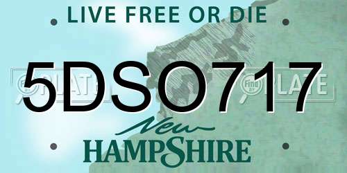 5DSO717 New Hampshire License Plate