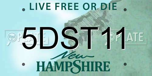 5DST11 New Hampshire License Plate